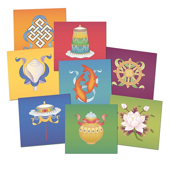 COLECCION DE OCHO SIMBOLOS AUSPICIOSOS