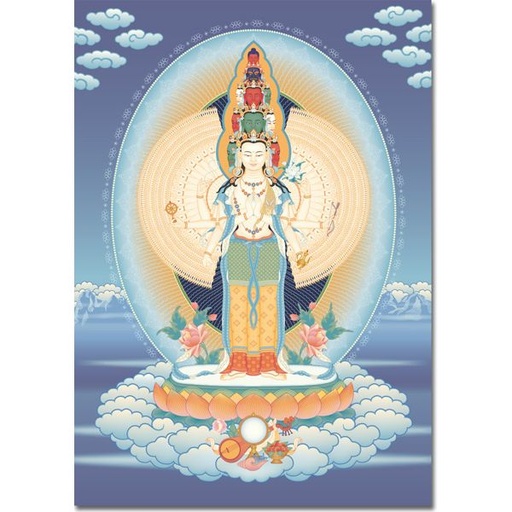 [A2AV1000B] A2 Póster grande 50x76cm Avalokiteshvara 1000 brazos